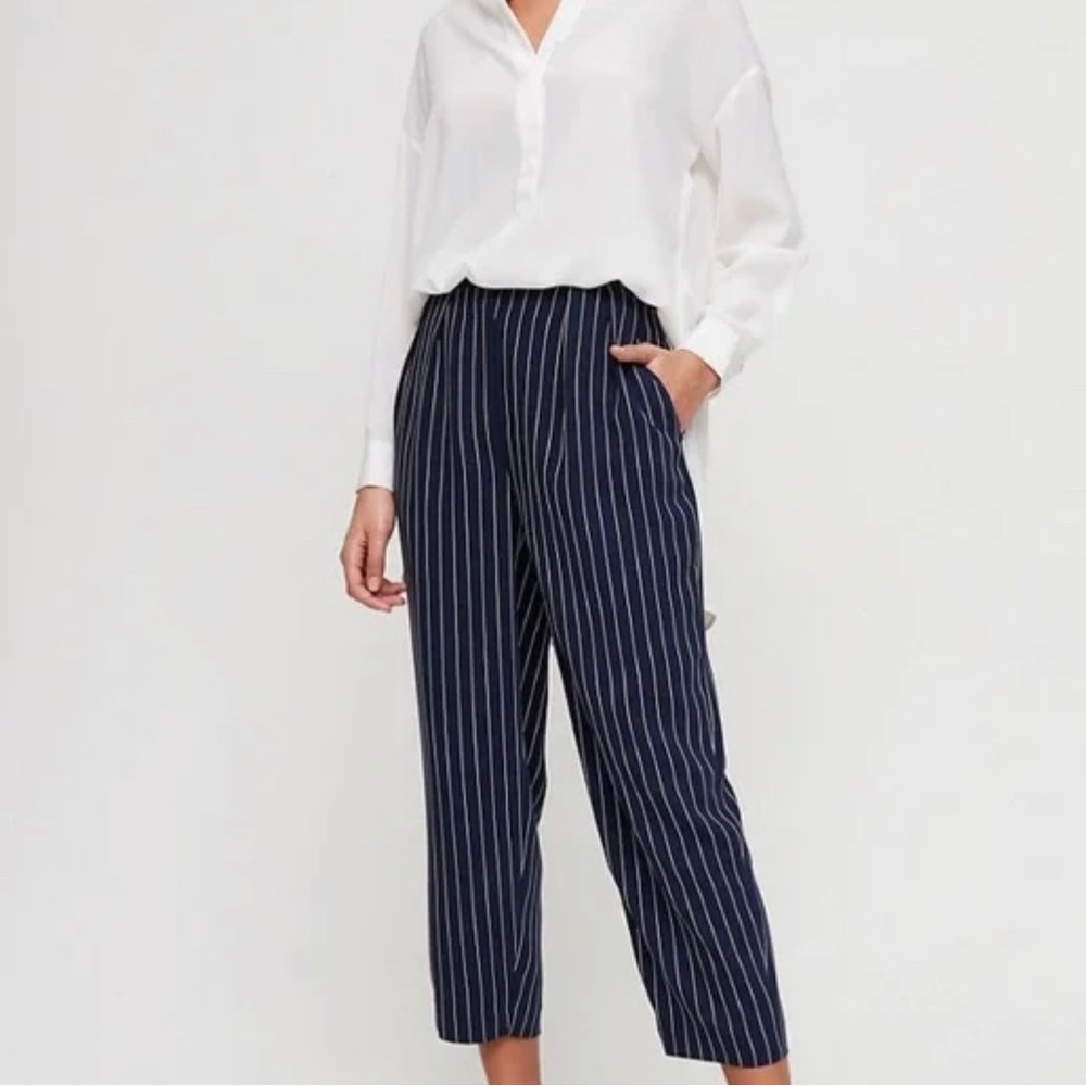Aritzia Babaton Modesto pant navy stripe